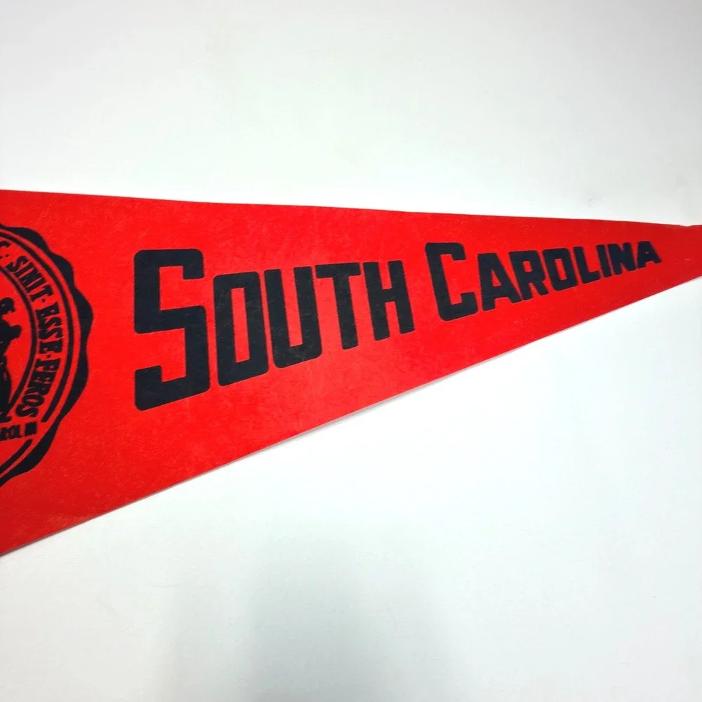 South Carolina Vintage Felt Pennant Red Black University Gamecocks 30